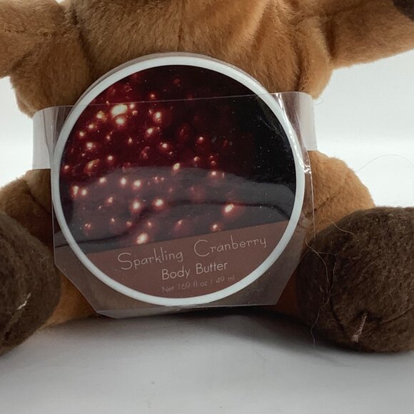 Atico Reindeer Christmas Gift Set Sparkling Cranberry Body Butter Plush Stuffed - Picture 6 of 7